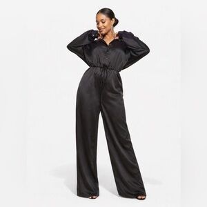 Prettylittlething satin‎ jumpsuit